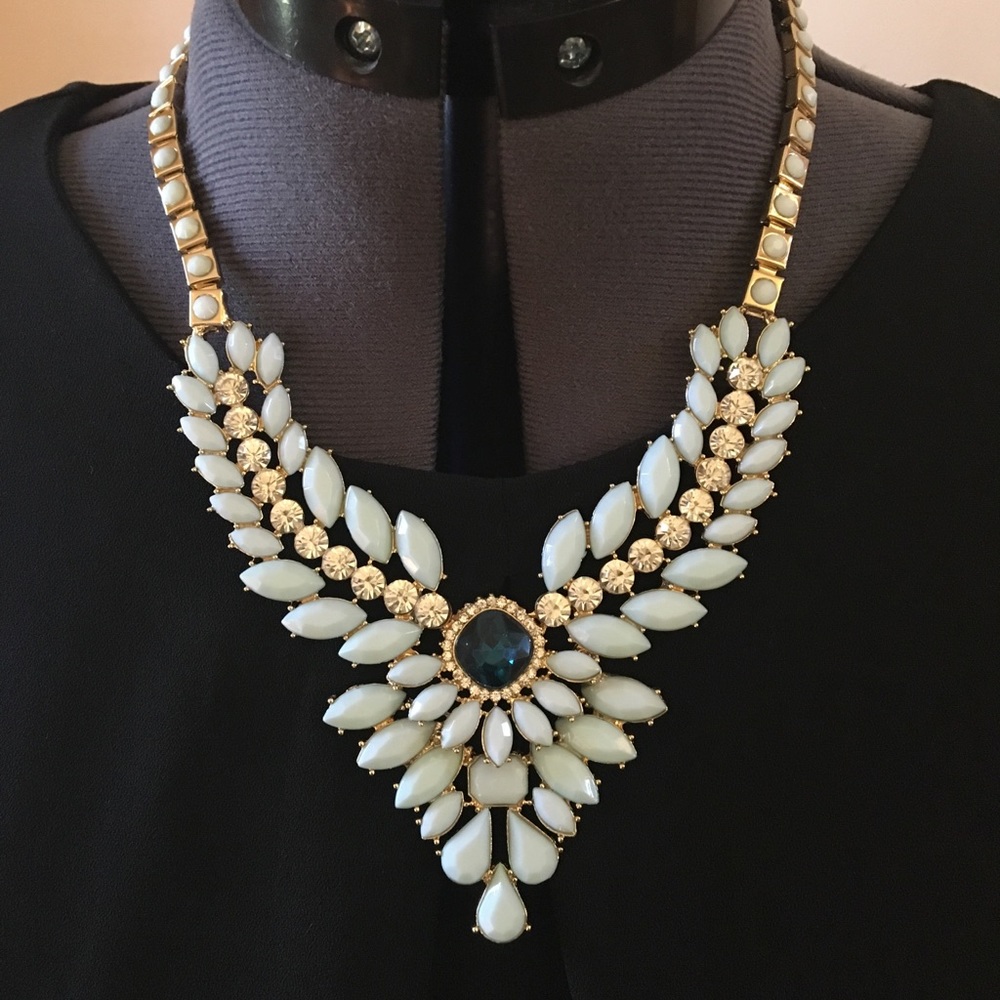 Pale blue statement necklace